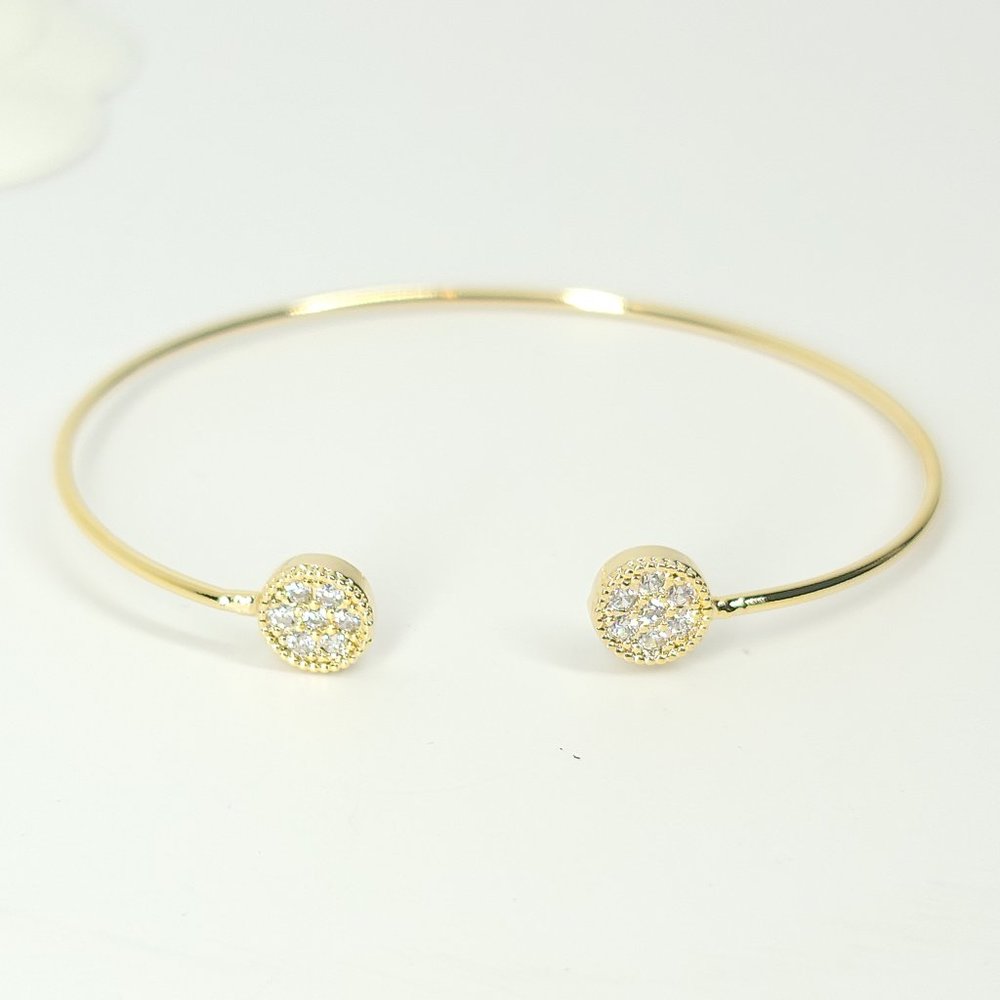 NEW Pave CZ Diamond Open Cuff Bracelet Bangle NWT
